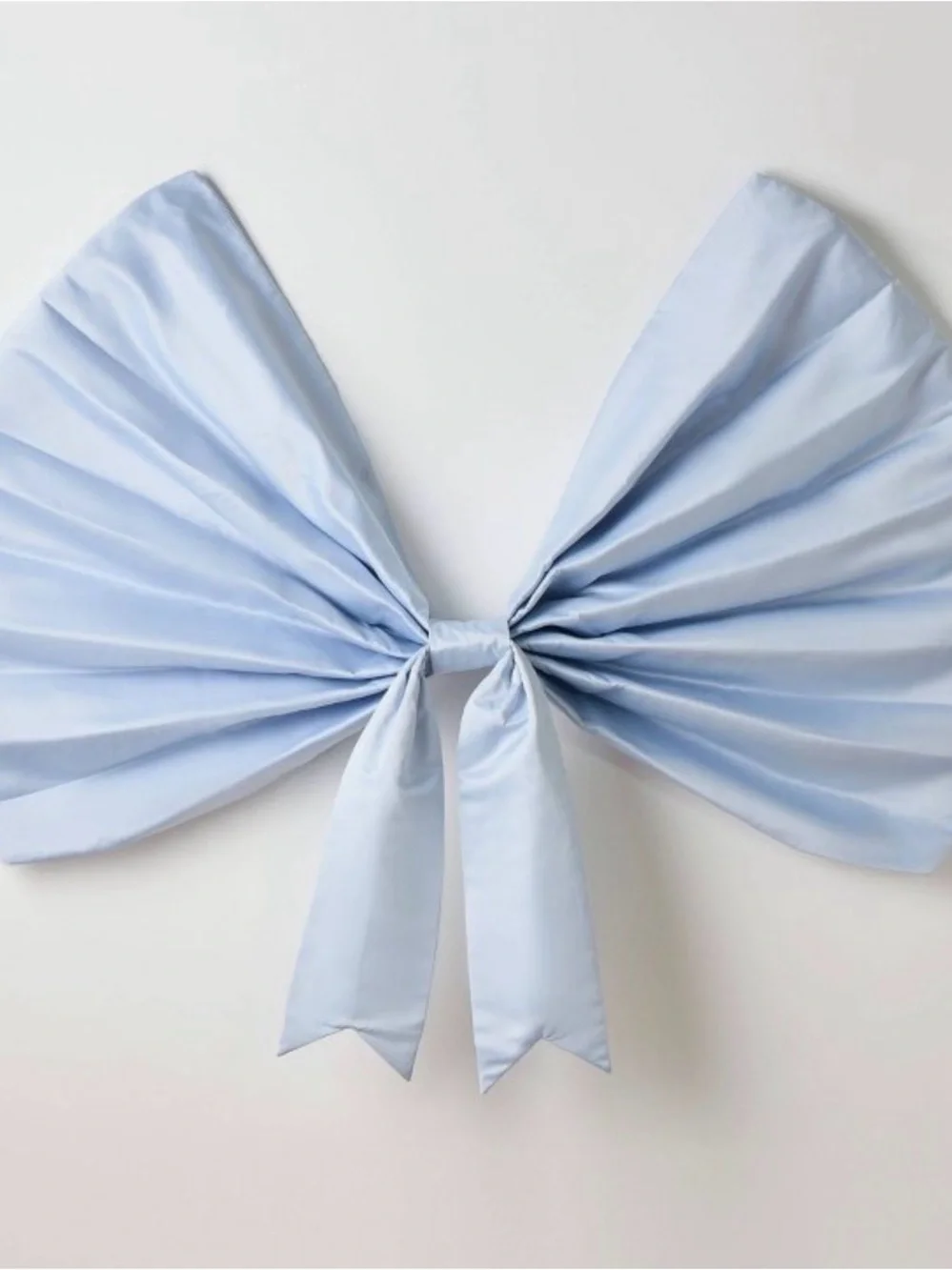 57” Light Blue Decorative Fabric Bow Wall Accent